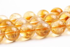 8-9MM Genuine Natural Brown Yellow Citrine Grade A Round Loose Beads 15.5"