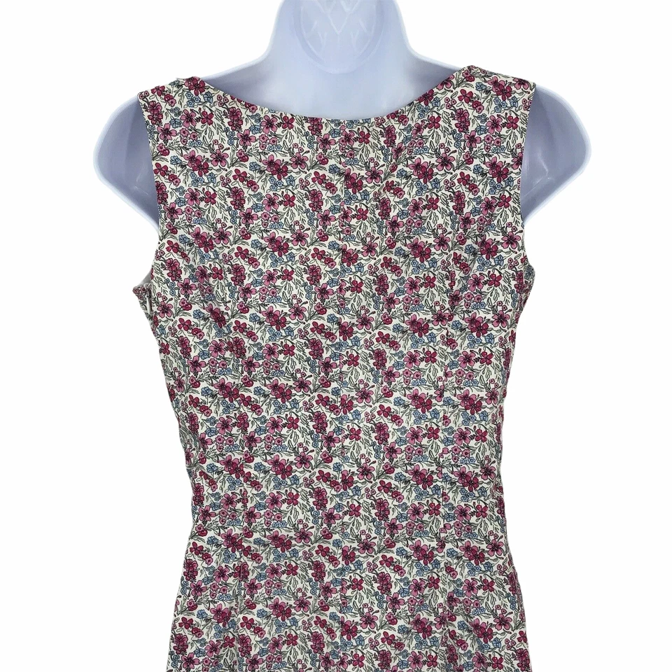 Vestido floral para mujer Vinage talla 2 rosa blanco sin mangas Foto 4 de 4