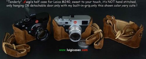 LUIGI TENDERLY BROWN CASE+GRIP or BUMP+STRAP for LEICA MP/M240/MM2+UPS,LOW PRICE - Picture 1 of 14