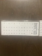 Russian keyboard stickers TRANSPARENT  top Quality Black Letters