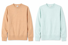 Unisex Crewneck Sweatshirt Pullover Fleece Peach  Mint Green Size Small