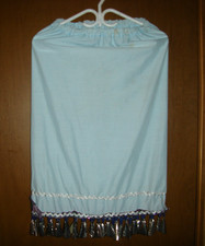Native American Indian Ribbon Dance Skirt Tin Tassels Blue