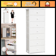 Tall 7-Drawer Fabric Storage Tower - Vertical Organizer for Bedroom, Nursery, Ha