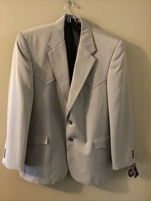 NWT Circle S Western ''Lubbock'' Sports Jacket 46R Pointed Yoke Lt Gray CC4593