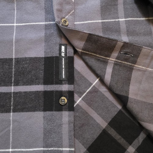 Nike SB Flannel Shirt Mens 3XL Gray Plaid Skateboarding Long Sleeve Button Up - Picture 2 of 9