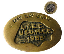 Metal Plaque May Day Steam L.T.E.C. U&D.M.E.S. 1983 Vintage ra