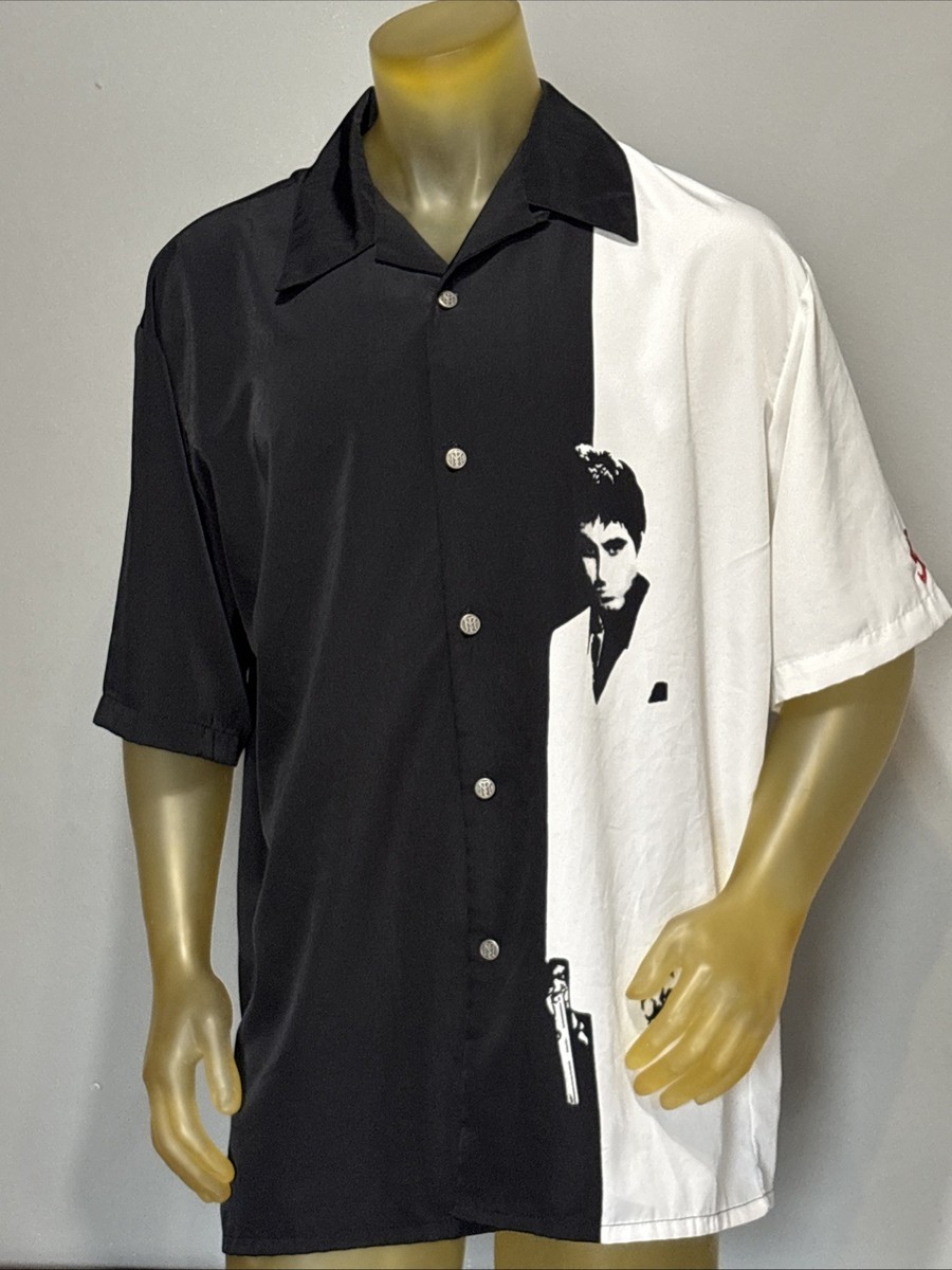 Vintage Scarface Dragonfly Tony Montana Camp Collared Shirt TM