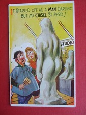 Old BAMFORTH Comic ART STUDIO SCULPTURE STATUE START AS A MAN BUT CHISEL SLIPPED