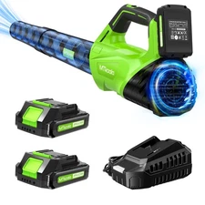 2025 Upgrade Leaf Blower, Leaf Blower Cordless with 2*2.6AH Batteries and Fas...