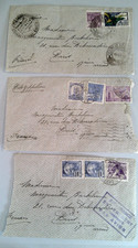 1935 Brazil to France - 3 Cover Postal Archive - Official & Manuscript Zeppelin