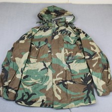 Vintage US Army M65 Field Jacket Mens Small Woodland Camo Cold Weather 90s
