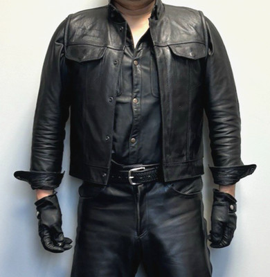 Milwaukee Leather Levis-style Black Leather Vest Size Medium