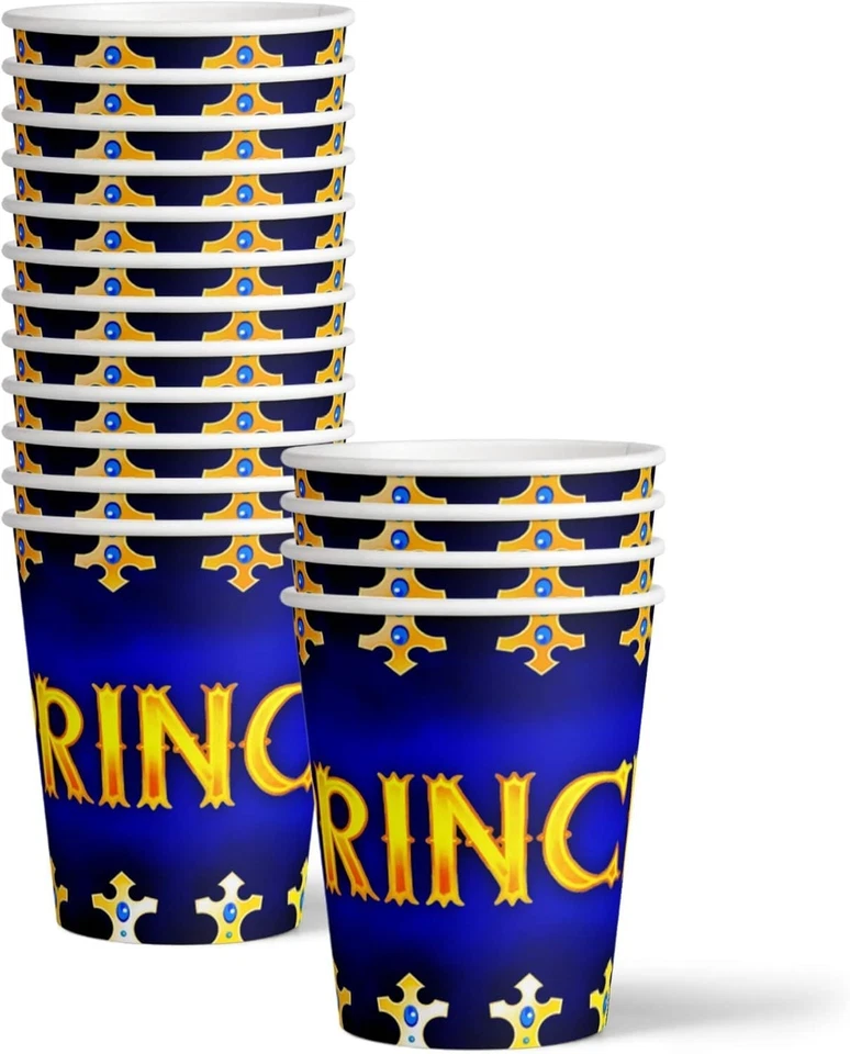 Juego de suministros de baby shower para fiesta de cumpleaños Royal Blue Prince platos servilletas tazas Ta Foto 2 de 4