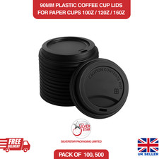 10oz/12oz /16oz (90mm) Sip Through reusable Plastic Coffee Cup Lids - For Cups