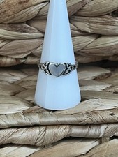 Mother Of Pearl Heart Ring Size 10 Sterling Silver .925
