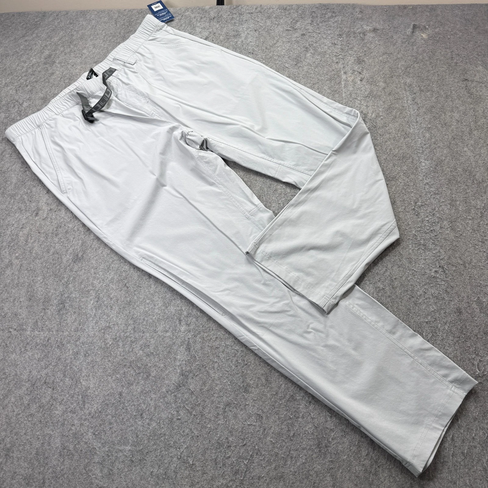 Huk Creekbed Pants Men 2XL Gray Performance Fishing Elastic Belted 32" Ripstop