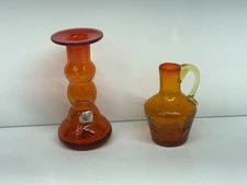 Art Glass Bottle Vase Viking Glass Crackle