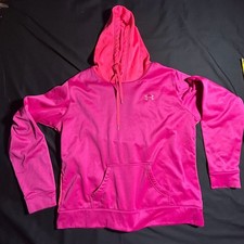 Under Armour Women's Colorblock Pullover Fleece Hoodie, Bright Pink, Size XL