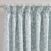 Catherine Lansfield Brooke Floral 66x72 Inch Lined Pencil Pleat Curtains Two Pa