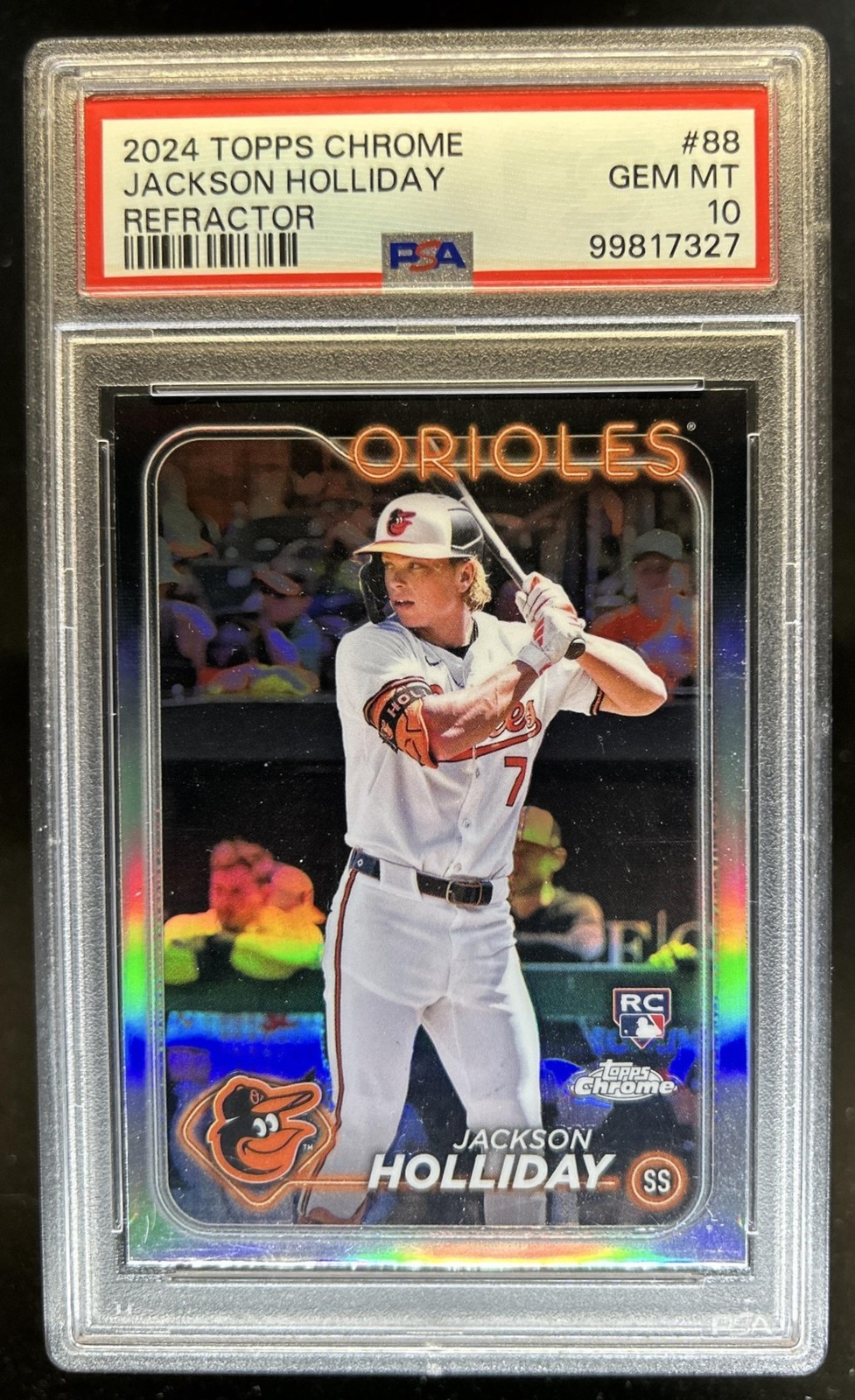 2024 Topps Chrome Jackson Holliday RC Refractor Rookie #88 Orioles PSA 10