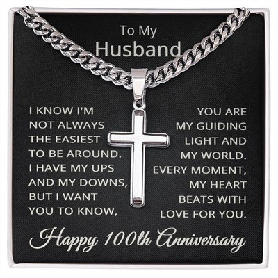 To My Husband Cuban Link with Chain Necklace = Mockup Not for Site