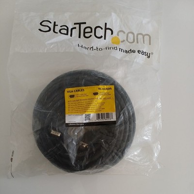 18,3 m VGA-Kabel extra lang VGA SVGA-Stecker auf Stecker 15 Pin PC LCD Monitor TV UK