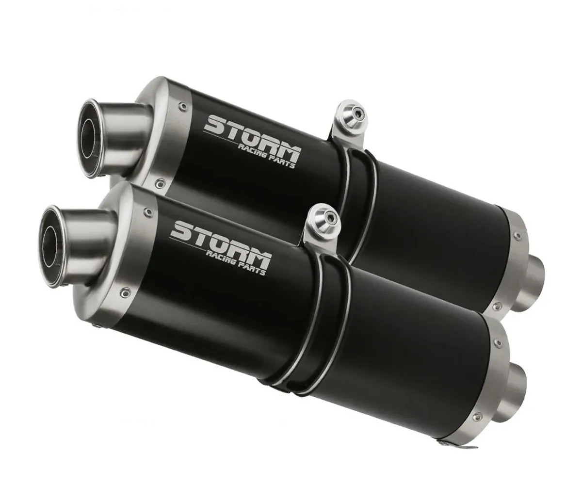 Exhaust Storm by Mivv black Mufflers Oval Steel for Yamaha Yzf 1000 R1 2007 2008