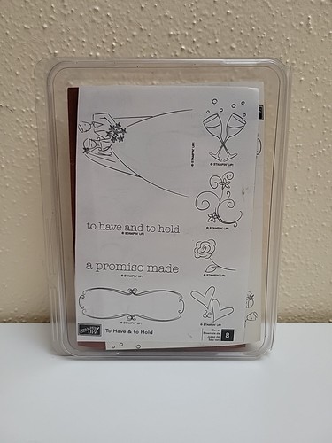 New Stampin Up To Have & To Hold Bride Groom Wedding Retired Set Wooden Set of 8