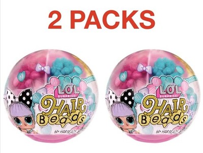 LOL Surprise! Hair Beads Tots Doll and 60+ Hair Beads - 2 SETS - NEW & SEALED