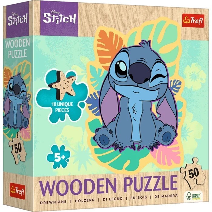 5900511202816 Wooden puzzle 50 pieces Happy Stitch Trefl