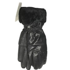 UGG Faux Fur-Lined  Shearling-Trim Mittens gloves New S/M