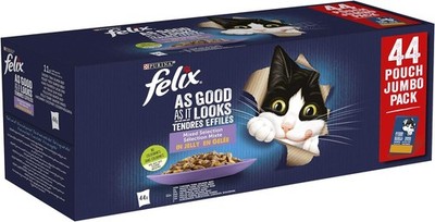 Felix Purina Katzenfutter Nassfutter 44 Beutel à 85g Erwachsene 3740g 3,74kg