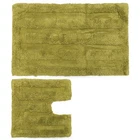 Mansours Bath Mat Set Dark Green 2pce