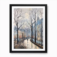 Winter City Park Painting Holland P Framed Wall Art Poster Canvas Print Picture