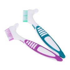 2Pcs Double Sided Denture Cleaning Brush Portable Small Toothbrush