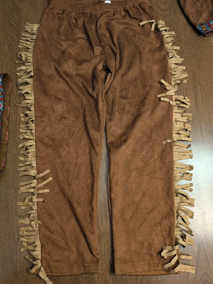 Disfraz Indio Nativo Americano Niño Juvenil S Flecos Bordado Halloween  Foto 2 de 4