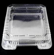 25 Pack 9x9x3 inch Clear Hinged Plastic Containers Food Bakery Take-Out