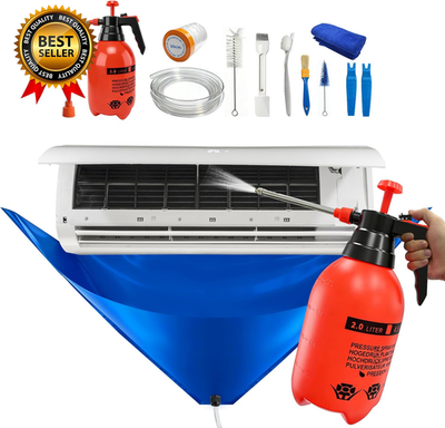 #ad 13PCS Mini Split Cleaning Kit with 2L High Pressure Sprayer Deep Cleaning Air C $35.75