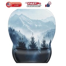 Ergonomic Mouse Pad with Gel Wrist Rest, 9.4 x 8.1 in, Cloud Forest