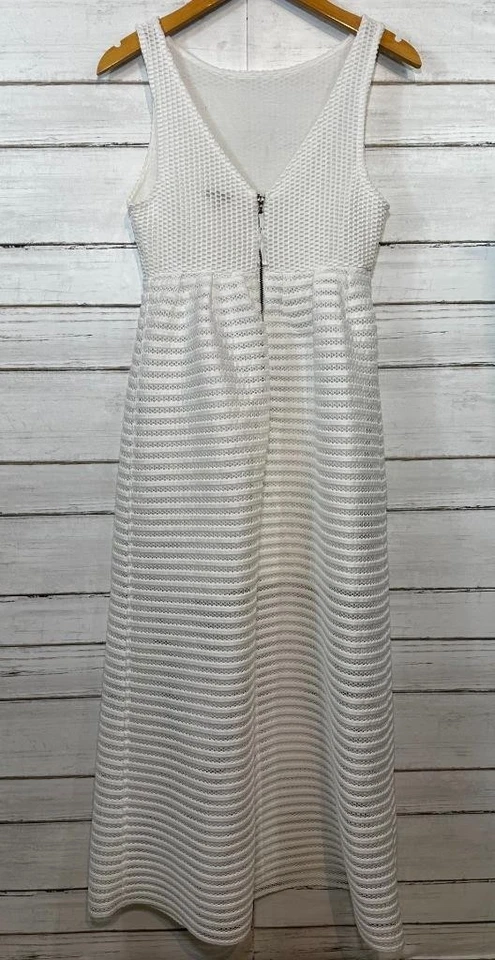 Leifsdottir Anthropologie белый Livnah вырез полоски длинное платье платье 4P - Изображение 3 из 3