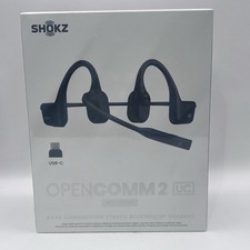 NEW SHOKZ OPENCOMM 2 UC Headphones In Black With USB-C Adapter