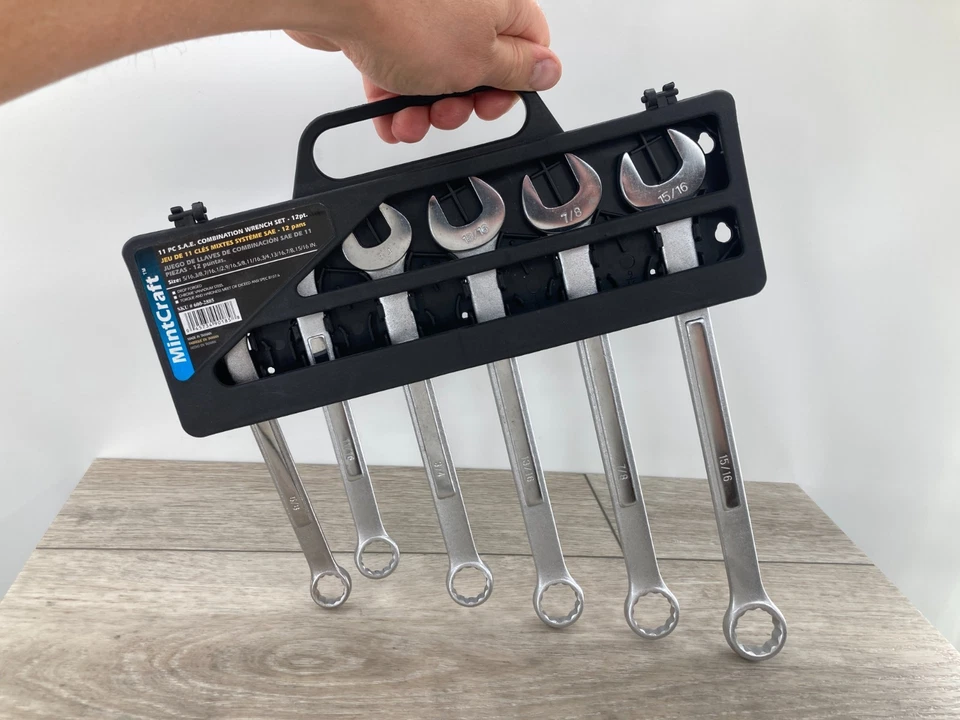 Conjunto de chaves combinadas MintCraft 11 peças gota forjada cromo aço vanádio 12pt - Imagem 3 de 4