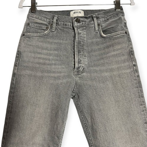 Jeans AGOLDE Nico vita alta slim fit TAGLIA 26 grigio cotone biologico denim elasticizzato - Foto 8 di 13