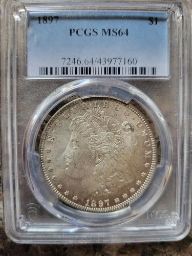 1897 Morgan Dollar PCGS MS64 $1 Silver Coin Philadelphia