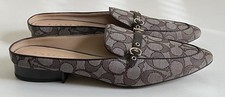 Coach Irene Brown Jacquard Mule Oak/Maple Size 9 B
