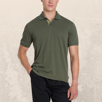 Scotch & Soda Mens Polo Green Golf Shirt Jacquard Size Medium Regular Fit NWT