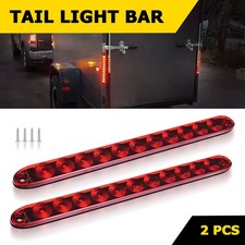 Pair 15" Red LED Sealed Truck Trailer Strip Brake Rear Stop Turn Tail Light Bar