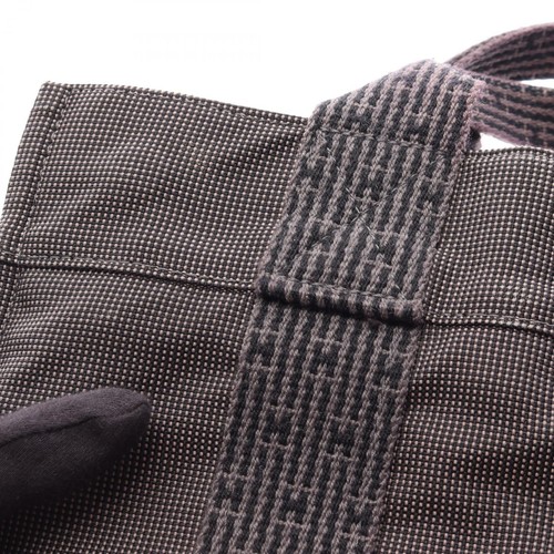 HERMES Herline PM Hand Tote Bag Nylon canvas Gray Used Women SHW - Picture 11 of 11