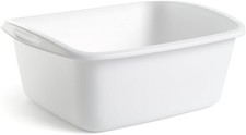 Tribello Plastic Wash Tub Dishpan Basin and Foot Bath for Soaking Feet, White