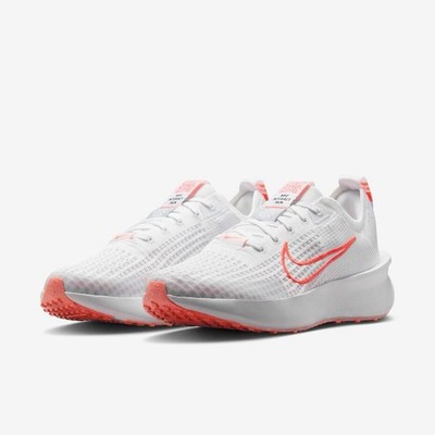 Women Nike Interact Run Running Shoes Sneakers White/Bright Crimson FD2292-110